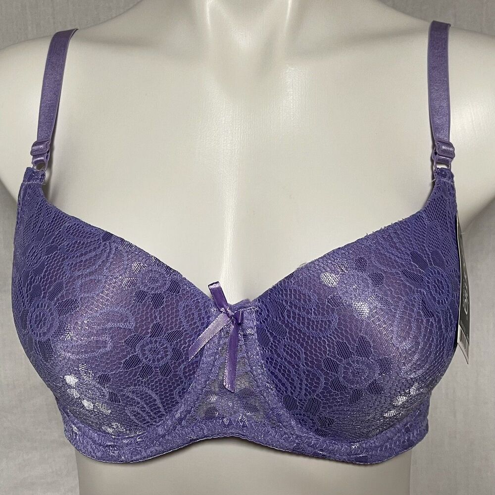 Mamia Bra Lace Lingerie Purple Lilac 38C NEW
